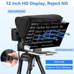 INMEI TX12P Teleprompter with Remote App Control, 14inch Metal Teleprompter，Compatible with iPad, Smartphone, DSLR Camera,Collapsible with Carry Case,Easy to Assemble
