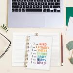 BearCake Positive Affirmation Gifts, I am Kind Smart Brave Affirmations Notebook, Inspirational Notebooks, Affirmation Journal, Encouragement Gifts, Hardcover Spiral Notebook 5.5x8.3