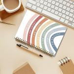 Lacosu I Am Kind Smart Brave Boho Colorful Rainbow Spiral Notebook,Laminated Hard Cover,College Ruled 5.5×8.3 Inches,Journal for Journaling Writing,Positive Gifts