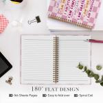 QLMX I Am Loved Spiral Notebook, I Am Smart Affirmations Inspirational Notebook Journal, Lined Journal College Ruled Notebook, Hot Pink Preppy Hardcover Notebook for Teen Girls School Supplies 5.5x8.3