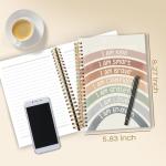 WARDOS Boho Sunshine Rainbow Inspirational Notebook Journal 5.5x8.3, Motivational Quote Journaling Notebook, I Am Kind Smart Brave Positive Affirmation Journal for Women