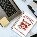 Foritho Trendy Sunglasses Raccoon Notebook, Funny Retro Raccoon Journal, Funny Office Supplies, You are Either a Smart Fella or a Fart Smella Spiral Notebooks 5.5x8.3 Inch