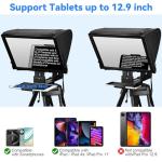 INMEI TX12P Teleprompter with Remote App Control, 14inch Metal Teleprompter，Compatible with iPad, Smartphone, DSLR Camera,Collapsible with Carry Case,Easy to Assemble