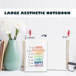 BearCake Positive Affirmation Gifts, I am Kind Smart Brave Affirmations Notebook, Inspirational Notebooks, Affirmation Journal, Encouragement Gifts, Hardcover Spiral Notebook 5.5x8.3