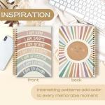 WARDOS Boho Sunshine Rainbow Inspirational Notebook Journal 5.5x8.3, Motivational Quote Journaling Notebook, I Am Kind Smart Brave Positive Affirmation Journal for Women