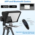 INMEI TX12P Teleprompter with Remote App Control, 14inch Metal Teleprompter，Compatible with iPad, Smartphone, DSLR Camera,Collapsible with Carry Case,Easy to Assemble