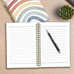 Lacosu I Am Kind Smart Brave Boho Colorful Rainbow Spiral Notebook,Laminated Hard Cover,College Ruled 5.5×8.3 Inches,Journal for Journaling Writing,Positive Gifts