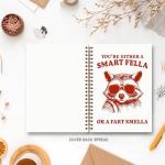 Foritho Trendy Sunglasses Raccoon Notebook, Funny Retro Raccoon Journal, Funny Office Supplies, You are Either a Smart Fella or a Fart Smella Spiral Notebooks 5.5x8.3 Inch