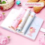 Smart tree Pink Journal for Women, Kawaii Notebook A5 Size Travel Journals Soft Leather Colorful Paper Girls Diary, Sweet Tasty Theme Cute Planner with Bookmark and Inner Pocket