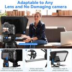 INMEI TX12P Teleprompter with Remote App Control, 14inch Metal Teleprompter，Compatible with iPad, Smartphone, DSLR Camera,Collapsible with Carry Case,Easy to Assemble