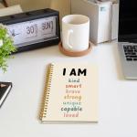 ROXMART Boho Inspirational Spiral Notebook, Affirmation Journal, Positive Affirmation Gifts, I Am Kind Smart Brave Journals Notebook, 5.5x8.3 Inch