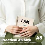 ROXMART Boho Inspirational Spiral Notebook, Affirmation Journal, Positive Affirmation Gifts, I Am Kind Smart Brave Journals Notebook, 5.5x8.3 Inch