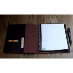 YIYUS Compatible with Rocketbook Cover Smart Business Genuine Leather Notebook Cover for Everlast A5 Executive 6" x 8.8" Darkbrown