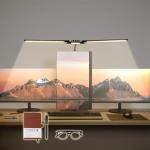 THE HOUSERY LED Desk Lamp, Anti Eyestrain with Blue Light Blocking Glasses Included, 3000K-6500K with Clamp, Architect Style Swing Arm, Wide Monitor Computer Light for Home Office Gift