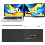 Zerfis Laptop Screen Extender, Ultra-Thin 14" FHD 1080P Portable Monitor for Laptop, 1.3lbs Lightweight Dual Monitor Extender Plug & Play for 13"-17" Laptops, Compatible with Wins/Mac/Android/Chrome