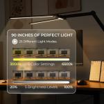 THE HOUSERY LED Desk Lamp, Anti Eyestrain with Blue Light Blocking Glasses Included, 3000K-6500K with Clamp, Architect Style Swing Arm, Wide Monitor Computer Light for Home Office Gift