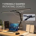 THE HOUSERY LED Desk Lamp, Anti Eyestrain with Blue Light Blocking Glasses Included, 3000K-6500K with Clamp, Architect Style Swing Arm, Wide Monitor Computer Light for Home Office Gift
