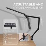 THE HOUSERY LED Desk Lamp, Anti Eyestrain with Blue Light Blocking Glasses Included, 3000K-6500K with Clamp, Architect Style Swing Arm, Wide Monitor Computer Light for Home Office Gift
