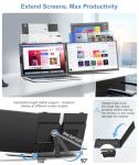 Zerfis Laptop Screen Extender, Ultra-Thin 14" FHD 1080P Portable Monitor for Laptop, 1.3lbs Lightweight Dual Monitor Extender Plug & Play for 13"-17" Laptops, Compatible with Wins/Mac/Android/Chrome