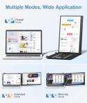 Zerfis Laptop Screen Extender, Ultra-Thin 14" FHD 1080P Portable Monitor for Laptop, 1.3lbs Lightweight Dual Monitor Extender Plug & Play for 13"-17" Laptops, Compatible with Wins/Mac/Android/Chrome