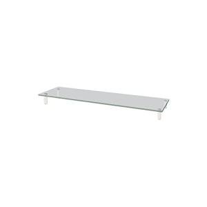 Kantek Extra-Wide Glass Monitor Riser with 8mm Tempered Glass Platform and 60-Pound Capacity, Clear Glass (MS380), 3.3" x 39.4" x 10.2"