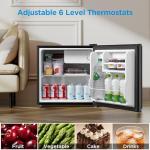 Midea WHS-65LB1 Compact Single Reversible Door Refrigerator, 1.6 Cubic Feet(0.045 Cubic Meter), Black