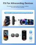 Mini Wireless Lavalier Microphone for iPhone/Android/PC/Tablets with USB-C Plug, AI Noise Cancelling, Magnetic Mic, 40H Battery Life with Charging Case, Lapel Microphone Wireless for Video Recording