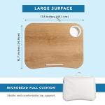 LAPGEAR Cup Holder Lap Desk with Device Ledge - White Oak Woodgrain - Fits up to 14 Inch Laptops - Style No. 46329