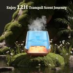 JJNJJN Essential Oil Diffuser for Home: 200ml Wood Grain Scent Diffuser - Pure Himalayan Pink Salt Rock - Cool Mist Humidifier with Auto Off Function and 9 Colors LED Light for Bedroom