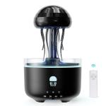 300ML Jellyfish Essential Oil Diffuser, Humidifiers for Bedroom with Remote Control, Home Fragrance Aroma Diffuser, with 7 LED Color Changing Light and Auto-Off Switch-(Black)