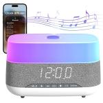 Versatile Essential Oil Diffuser, 300ml Aroma Diffuser with Bluetooth Speaker and Alarm Clock, 7 Colors LED Light Aromatherapy Diffusers & Cool Mist Humidifier 3-Level Brightness, Auto-Off Protection