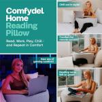 COMFYDEL HOME Memory Foam Reading Pillow with Arm Rests & Pocket | Lap Desk for Laptop, Reading and Relaxing on Bed, Couch, or Floor, Armrest and Gaming Pillow – Ideal for Ultimate Comfort and Support
