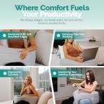 COMFYDEL HOME Memory Foam Reading Pillow with Arm Rests & Pocket | Lap Desk for Laptop, Reading and Relaxing on Bed, Couch, or Floor, Armrest and Gaming Pillow – Ideal for Ultimate Comfort and Support