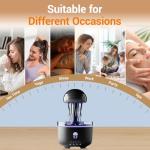 300ML Jellyfish Essential Oil Diffuser, Humidifiers for Bedroom with Remote Control, Home Fragrance Aroma Diffuser, with 7 LED Color Changing Light and Auto-Off Switch-(Black)