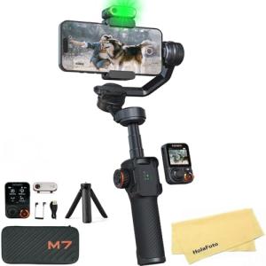 hohem iSteady M7 Gimbal Stabilizer for iPhone Android Smartphone,Phone Gimbal with AI Tracking,Fill Light,1.4" Detachable Touchscreen Remote,Phone Stabilizer for Video Recording,YouTube TikTok Travel