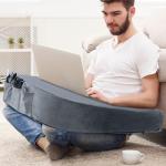 HOMBYS Extra Large Arm Rest Pillow for Adult Gaming,Lap Desk Pillow,Crochet Pillow for Lap Support,Foam Bed Rest Pillow for Reading (Dark Grey)