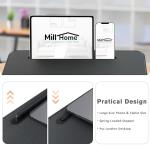 Lap Desk, Lap Desk with Cushion, Fits up to 17 inch Laptop, Pillow Designed, Portable Laptop Stand with Tray, Pad & Phone Holder, Home Office for Bed/Couch/Car/Reading/Writing,MillHome (Black)