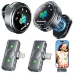LID LIRDDY Mini Microphone for iPhone: 2PCS Wireless Lavalier Microphone for Android - Noise Canceling Magnetic Clip Lapel Mic - Vlogging & Pro Video Recording for Content Creators​
