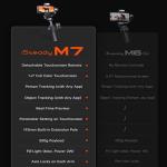hohem iSteady M7 Gimbal Stabilizer for iPhone Android Smartphone,Phone Gimbal with AI Tracking,Fill Light,1.4" Detachable Touchscreen Remote,Phone Stabilizer for Video Recording,YouTube TikTok Travel
