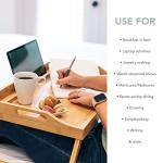ROSSIE HOME Extra Large Bamboo Bed Tray, Lap Tray, Lap Desk with Phone Holder - Fits up to 17.3 Inch Laptops and Most Tablets - Natural - Style No. 78107