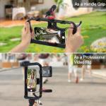 Taisioner Smartphone Video Rig Hand Girp Stabilizer Filmmaking Vlogging Case Phone Video Stabilizer with Cold Shoe for Film Maker Video Grapher Compatible with iPhone 15/14/13/12/ Pro Max and Android