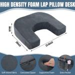 HOMBYS Extra Large Arm Rest Pillow for Adult Gaming,Lap Desk Pillow,Crochet Pillow for Lap Support,Foam Bed Rest Pillow for Reading (Dark Grey)