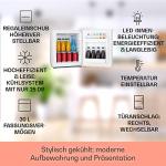 Klarstein Happy Hour – Mini bar, réfrigérateur à boissons, Compression, température de refroidissement : 5-15 °C, classe d'efficacité énergétique A, silencieux : 0 dB, lumière LED, 25 L, Argent