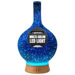 Aromatherapy Essential Oil Diffuser for Therapeutic Oils | 3D Glass Vase Cover with Colorful LED Light Display | Cool Mist Aroma Therapy Diffusers | Versatile Nightlight, Humidifier with Auto Shut-off