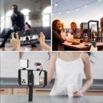 Taisioner Smartphone Video Rig Hand Girp Stabilizer Filmmaking Vlogging Case Phone Video Stabilizer with Cold Shoe for Film Maker Video Grapher Compatible with iPhone 15/14/13/12/ Pro Max and Android