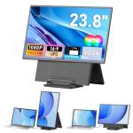 Laptop Screen Extender 23.8", 1080P FHD, IPS Portable Monitor with Rotable Detachable Stand & VESA, Height Adjustable Laptop Monitor Extender, Plug-Play for Windows/Mac/Android/Chrome/Linus/PS/Switch