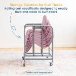ECR4Kids The Surf Storage Rack, Stores 10 Portable Lap Desks, Flexible Seating, Silver