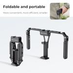 K&F Concept Smartphone Video Rig with Dual Handles, Foldable Aluminum Video Stabilizer Phone Video Rig Compatible for iPhone,Samsung, Huawei Cellphone,1/4-inch Screw Ports for Fill Light, Microphone
