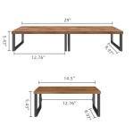 Simple Trending 2 Pack Monitor Stand Riser, Wood Desk Storage Organizer for Office Laptop, Computer, Antique Brown