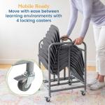 ECR4Kids The Surf Storage Rack, Stores 10 Portable Lap Desks, Flexible Seating, Silver